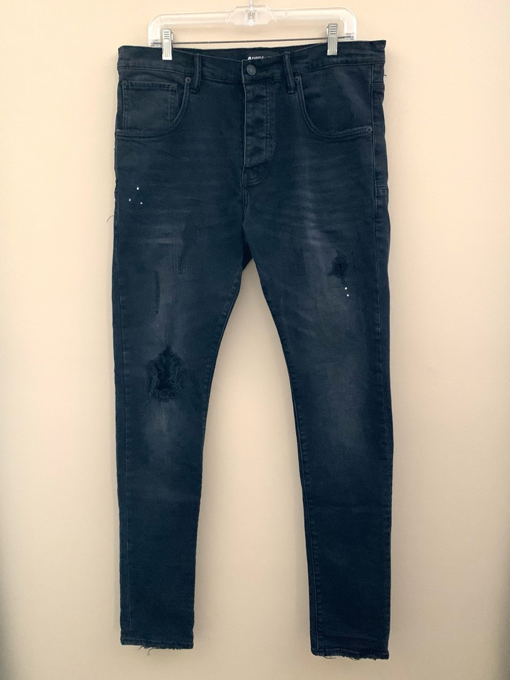 Purple- Brand men’s P002 over spray slim- fit black jeans Size 34